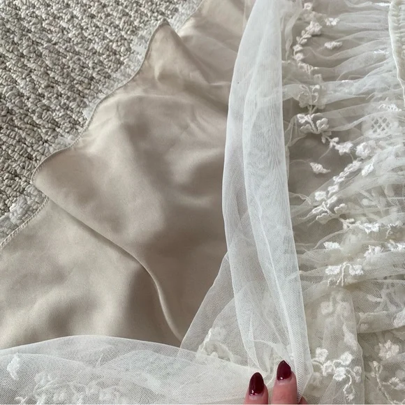 NEEDLE & THREAD WHITE LACE TIERED MIDI DRESS SIZE 2 - Picture 8 of 10